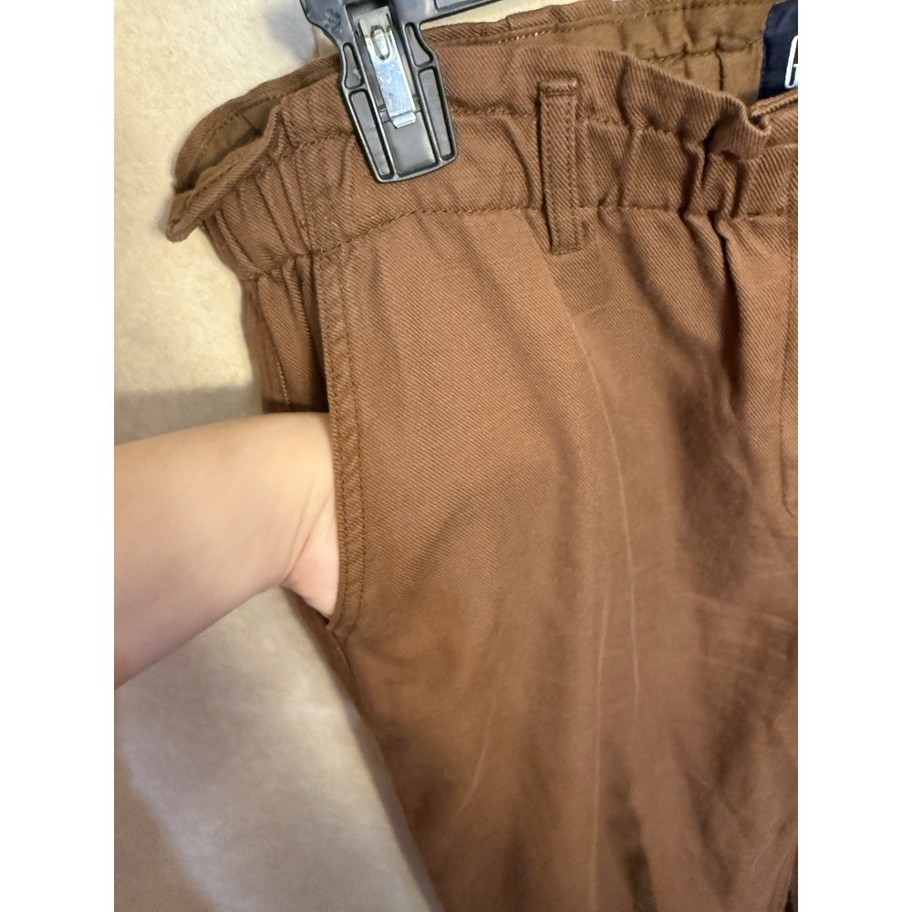 GAP Womens Brown Paperbag Waist Cotton Straight Leg Pants Size XL High Rise - Picture 4 of 13